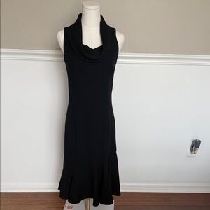 MaxMara Black Sleeveless Cowl Neck Midi Dress